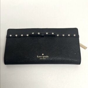 CLOSET CLEARANCE Kate Spade Black Wallet with Gold Accents